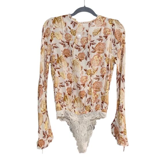 Free People Intimately Free Everything's Rosy Bodysuit Small Boho Feminine - Picture 9 of 9